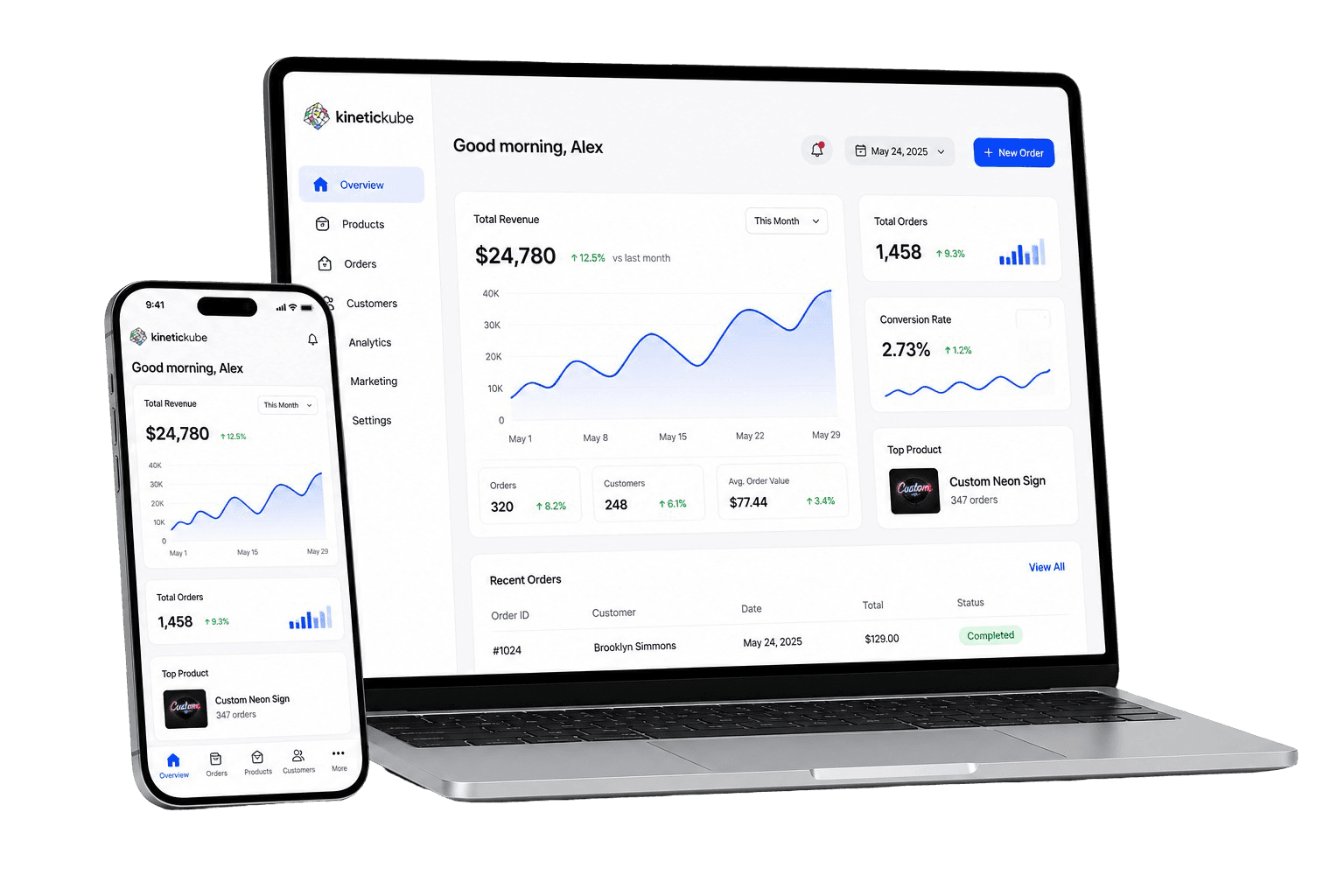 Kinetic Kube platform mockup